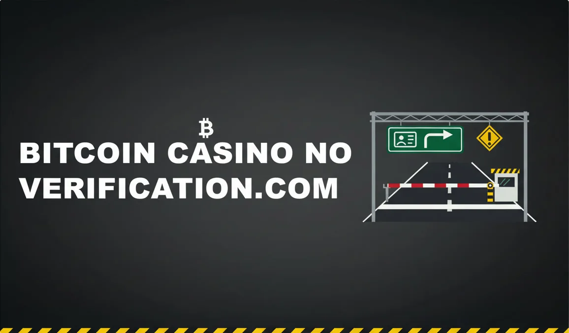 bitcoincasinonoverification.com: eine Schranke an einem Ausweis-Prüfpunkt und ein Schild für den Weg daran vorbei
